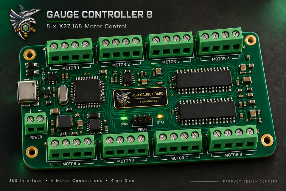 4SB Gauge Controller mit acht Anschlüssen für X27.168-Schrittmotoren