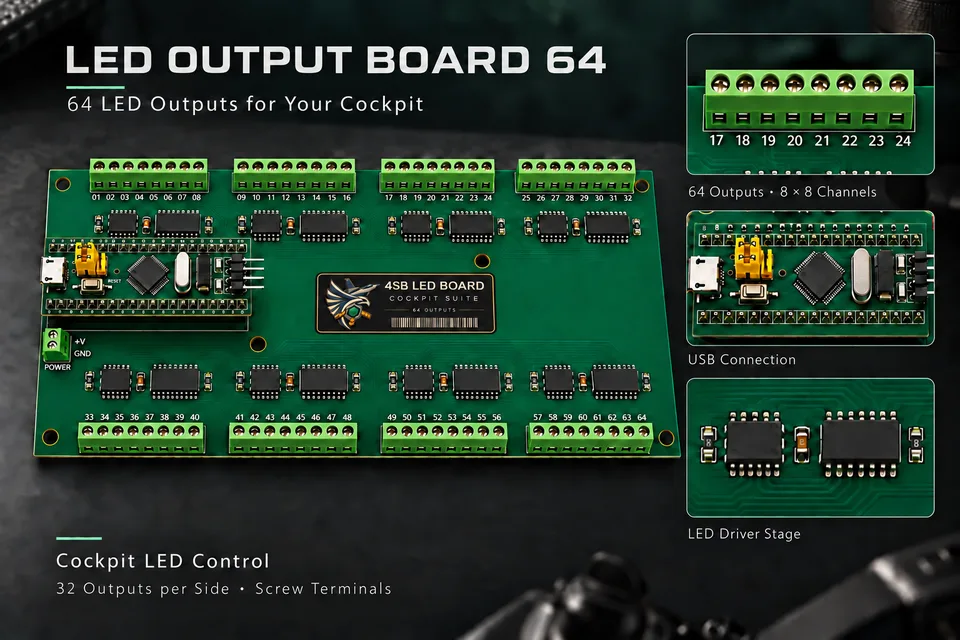 4SB LED Output Board mit 64 Ausgängen für Beleuchtung und Statusanzeigen