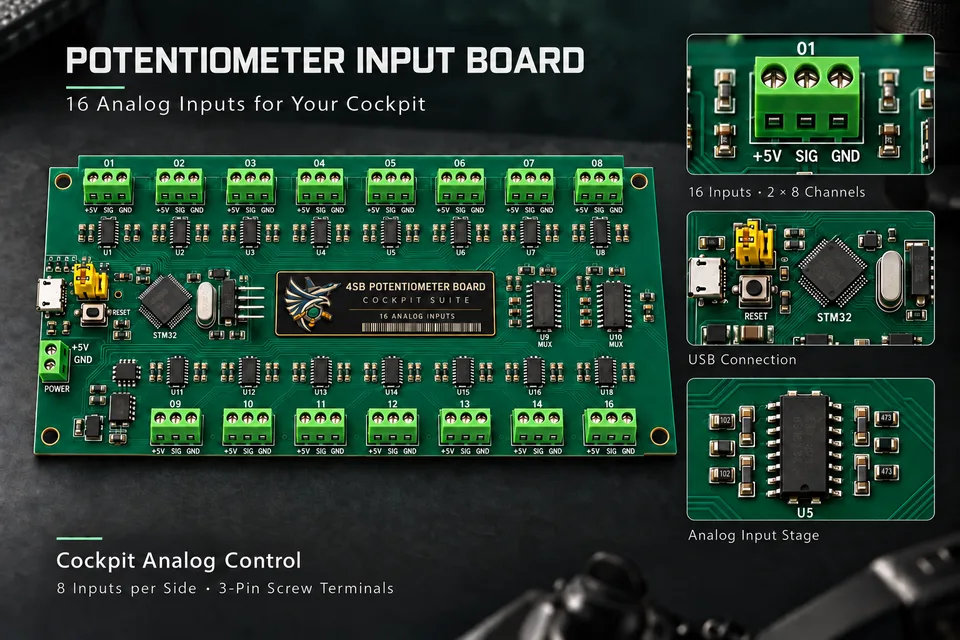 4SB Potentiometer Input Board mit 16 analogen Eingängen