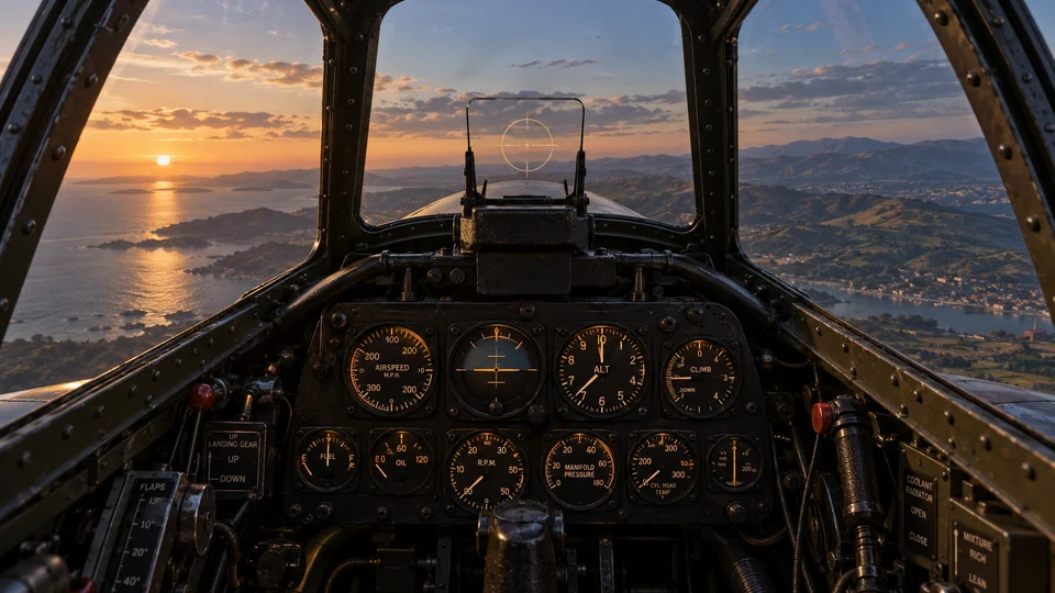 Beleuchtetes Flugzeugcockpit